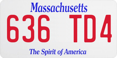MA license plate 636TD4