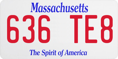 MA license plate 636TE8
