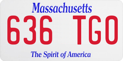 MA license plate 636TG0