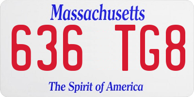 MA license plate 636TG8
