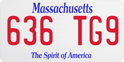 MA license plate 636TG9
