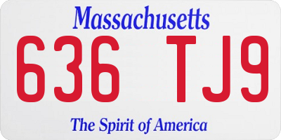 MA license plate 636TJ9