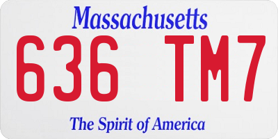 MA license plate 636TM7