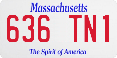MA license plate 636TN1