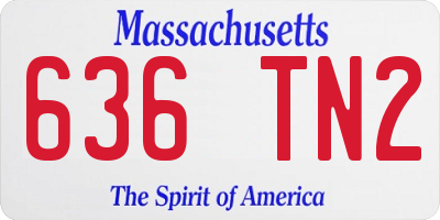 MA license plate 636TN2