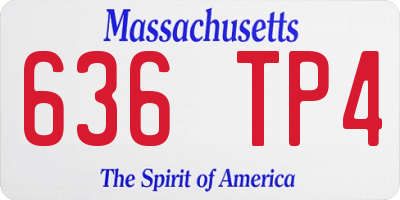 MA license plate 636TP4