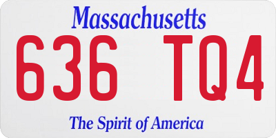 MA license plate 636TQ4