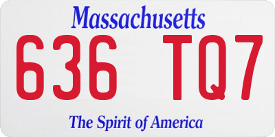 MA license plate 636TQ7