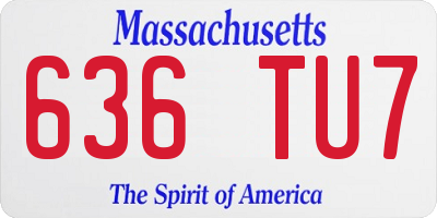 MA license plate 636TU7