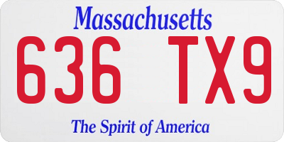 MA license plate 636TX9