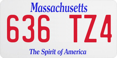 MA license plate 636TZ4