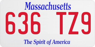 MA license plate 636TZ9