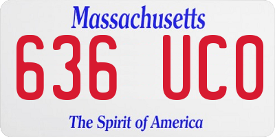 MA license plate 636UC0