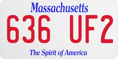 MA license plate 636UF2
