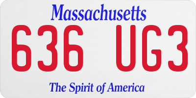 MA license plate 636UG3