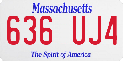 MA license plate 636UJ4