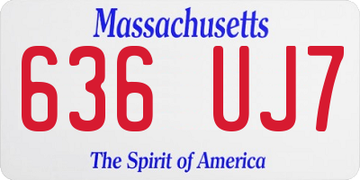 MA license plate 636UJ7