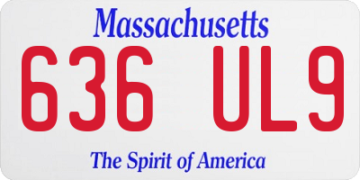MA license plate 636UL9
