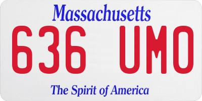MA license plate 636UM0