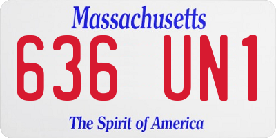 MA license plate 636UN1