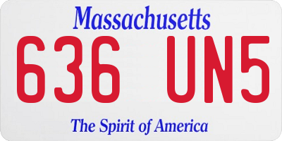 MA license plate 636UN5