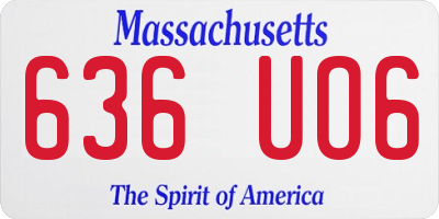 MA license plate 636UO6