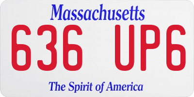 MA license plate 636UP6