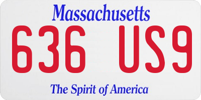 MA license plate 636US9