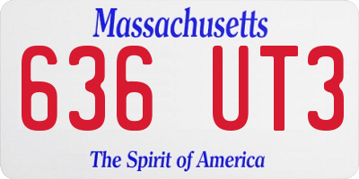 MA license plate 636UT3