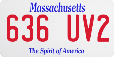 MA license plate 636UV2