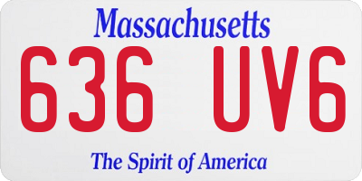 MA license plate 636UV6