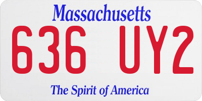 MA license plate 636UY2