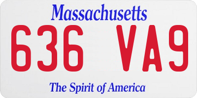 MA license plate 636VA9