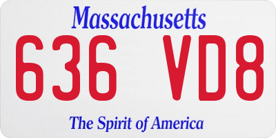 MA license plate 636VD8