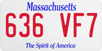 MA license plate 636VF7