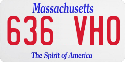 MA license plate 636VH0