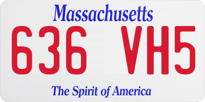 MA license plate 636VH5