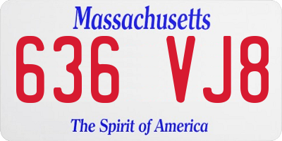 MA license plate 636VJ8