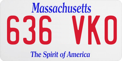 MA license plate 636VK0