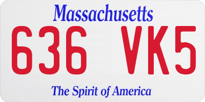 MA license plate 636VK5