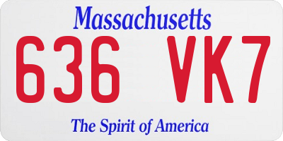 MA license plate 636VK7