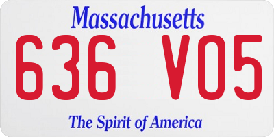 MA license plate 636VO5