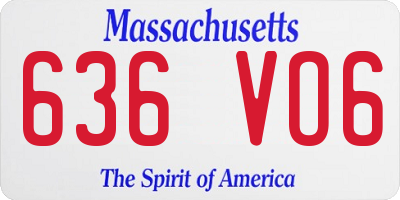 MA license plate 636VO6