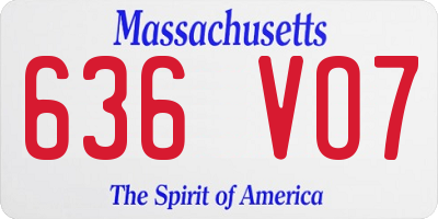 MA license plate 636VO7