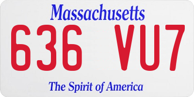 MA license plate 636VU7