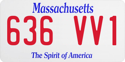 MA license plate 636VV1