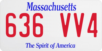 MA license plate 636VV4
