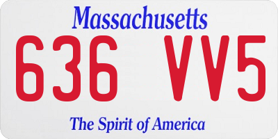 MA license plate 636VV5