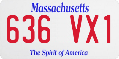 MA license plate 636VX1