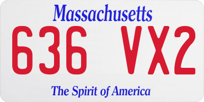 MA license plate 636VX2